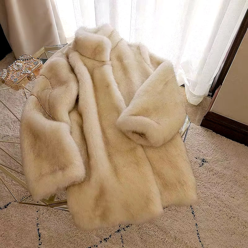 HIGH QUALITY Winter vintage Soft Furry Coat 